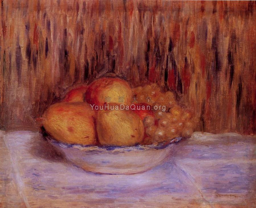 Still Life with Pears and Grapes - 皮埃尔·奥古斯特·雷诺阿